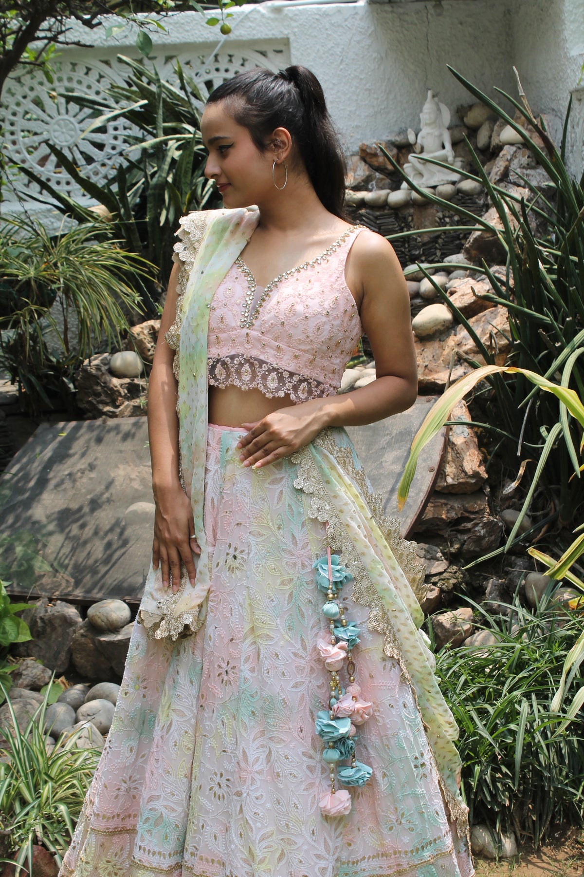 Wedding Wear White Georgette Base Lakhnavi Work Designer Lehenga Choli –  Fabvilla